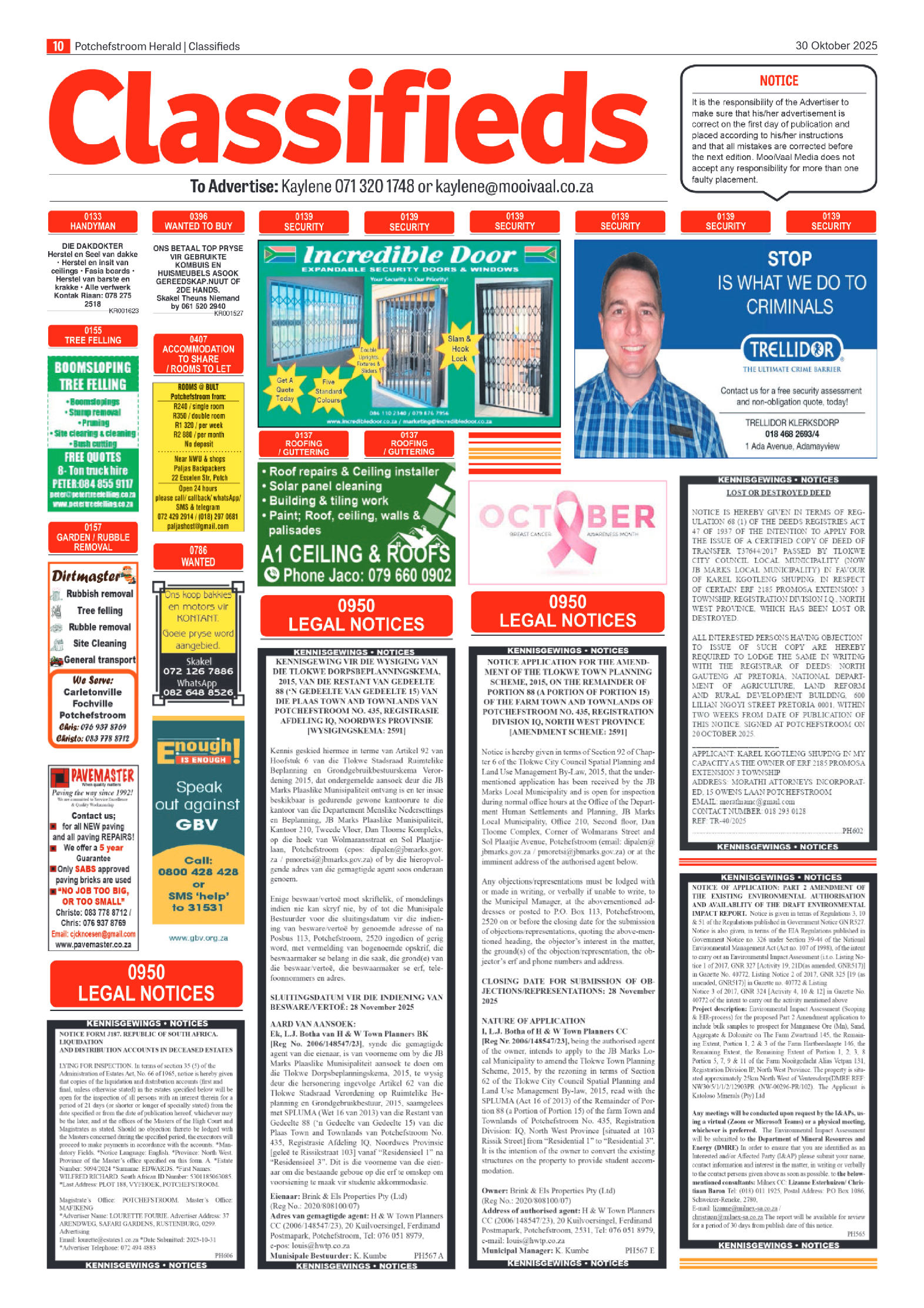 Potchefstroom Herald 30 Oktober 2025 page 10
