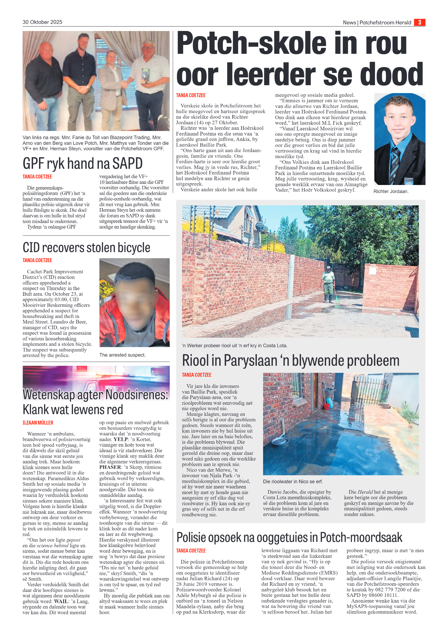Potchefstroom Herald 30 Oktober 2025 page 3