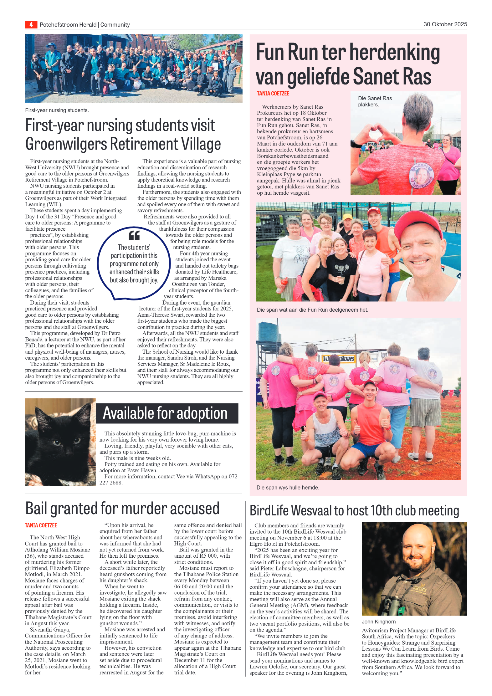 Potchefstroom Herald 30 Oktober 2025 page 4